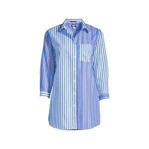 Lands’ End Striped Button Down Tunic Size 8
